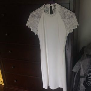 White Zara Lace back mini dress